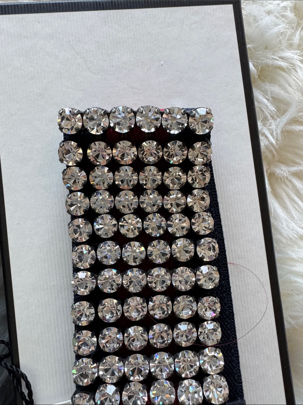 Gucci navy & red  Crystal-Embellished Stretch headband.. - Picture 9 of 14